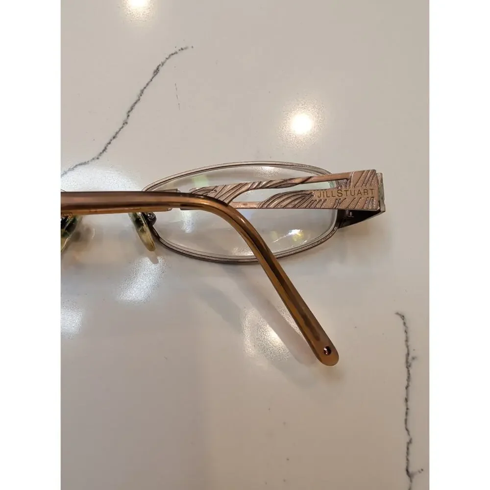 Jill Stuart Women’s Eyeglasses Frame Gold Metal Oval Braided Wire Temple Rx-Able